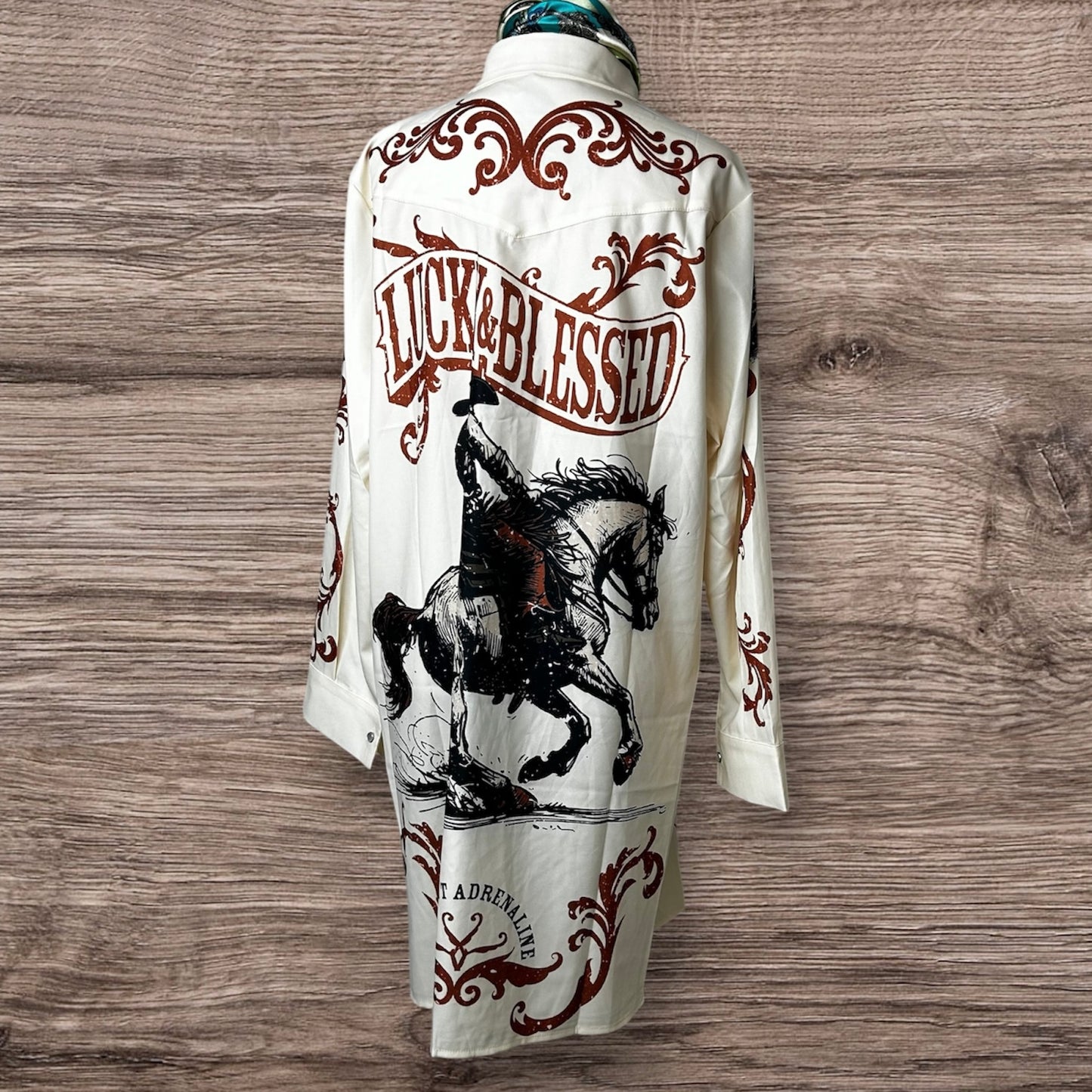 Horse Rider Women's Dress Shirt Cowgirl Western Snap Button
