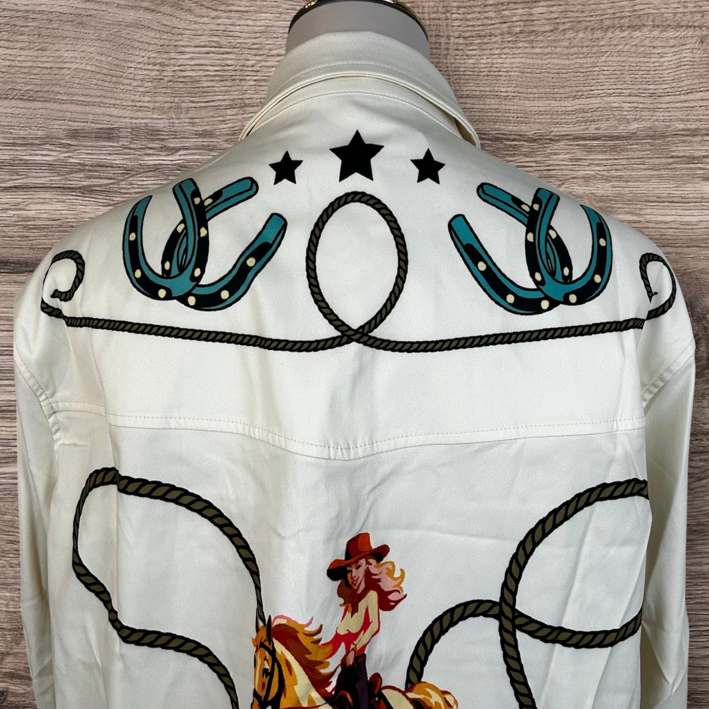 Retro Cowgirl Printed Crop Shirt