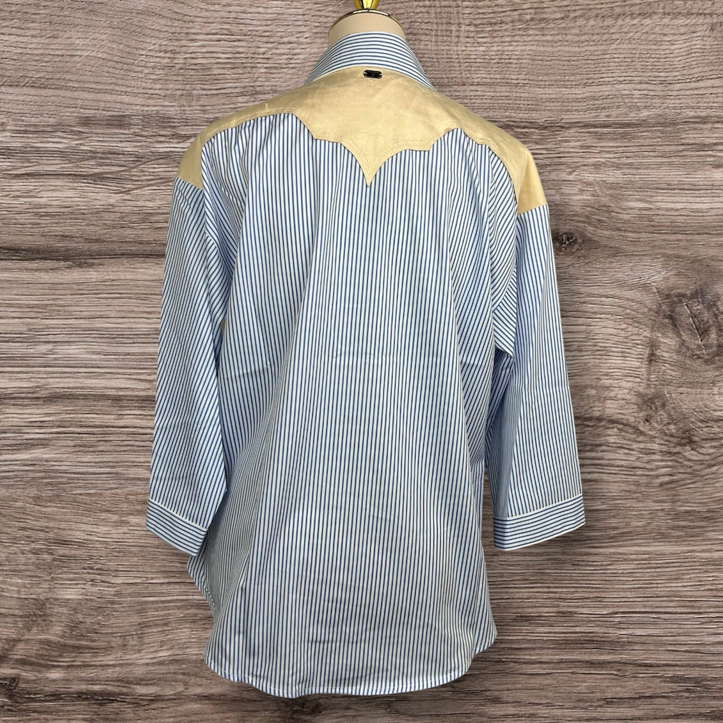 Pin Stripe Collared Shirt Long Sleeve Yoke Boots
