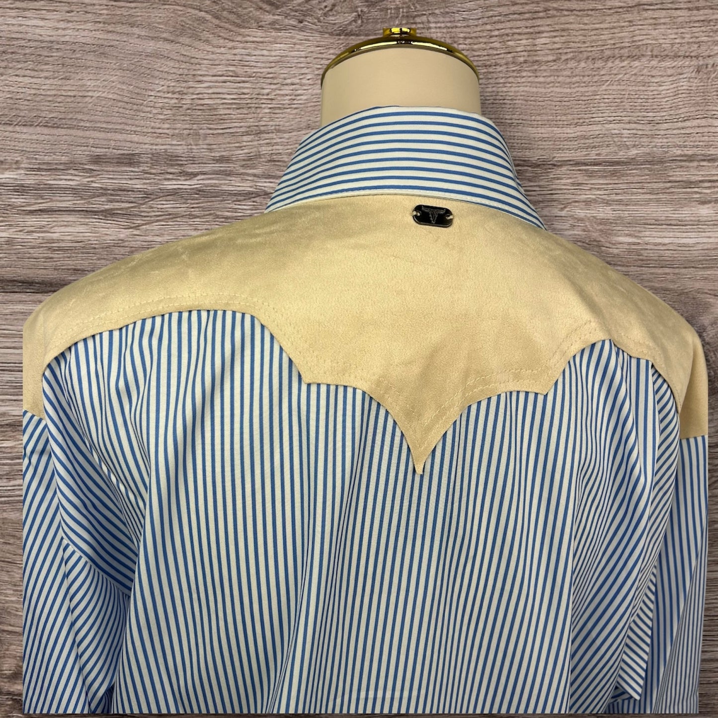 Pin Stripe Collared Shirt Long Sleeve Yoke Boots